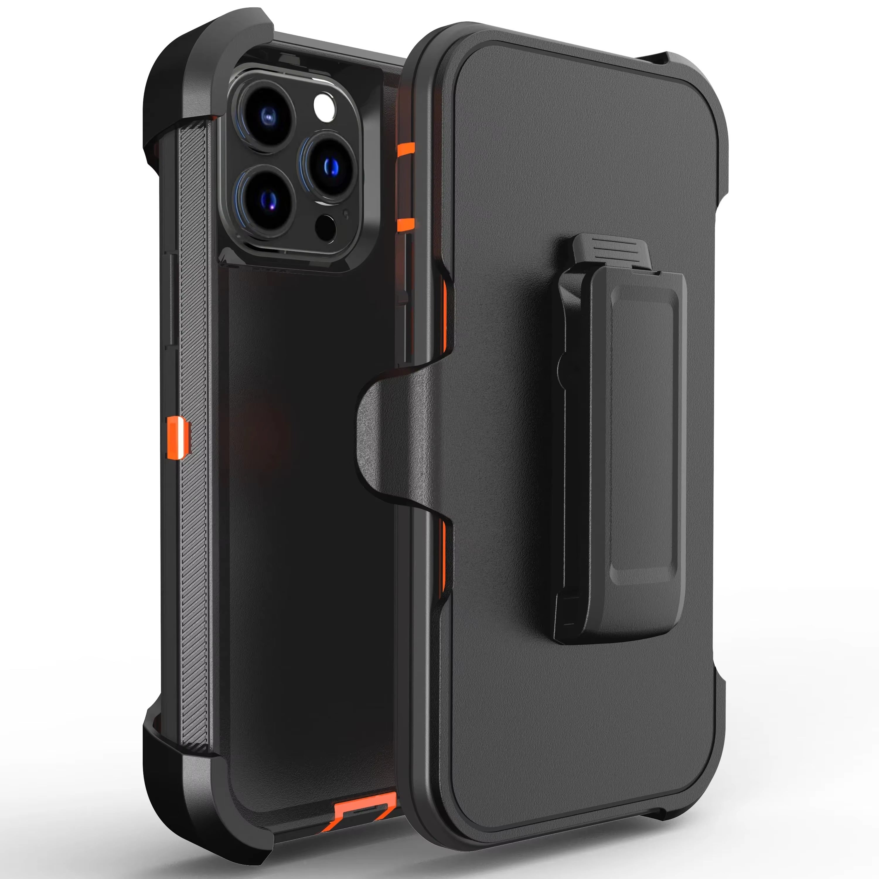 Robust Apple iPhone Case, MagSafe Compatible, Camera Lens & Screen Protection, Ultra Thin, Shockproof, Magnetic Full All Around Cover – Slide Belt Clip Holster Case with Kickstand Holder & Heavy Duty Back Protection
