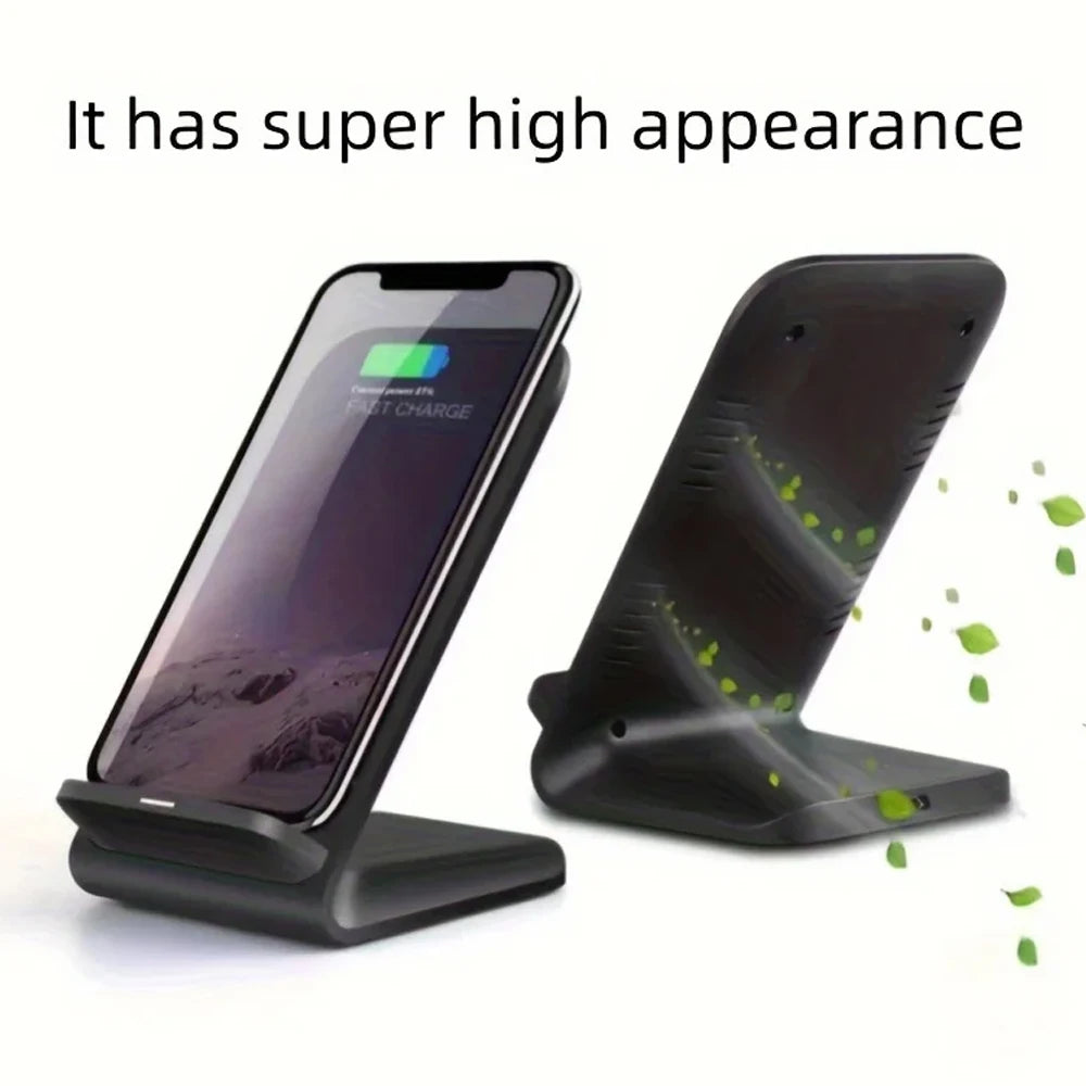 Premium 100W Wireless Charger Stand Fast Charging Station Pad for Apple iPhone, iOS, Android Smartphones – Type-C, Qi Dock, Dual Coil, Safety Features