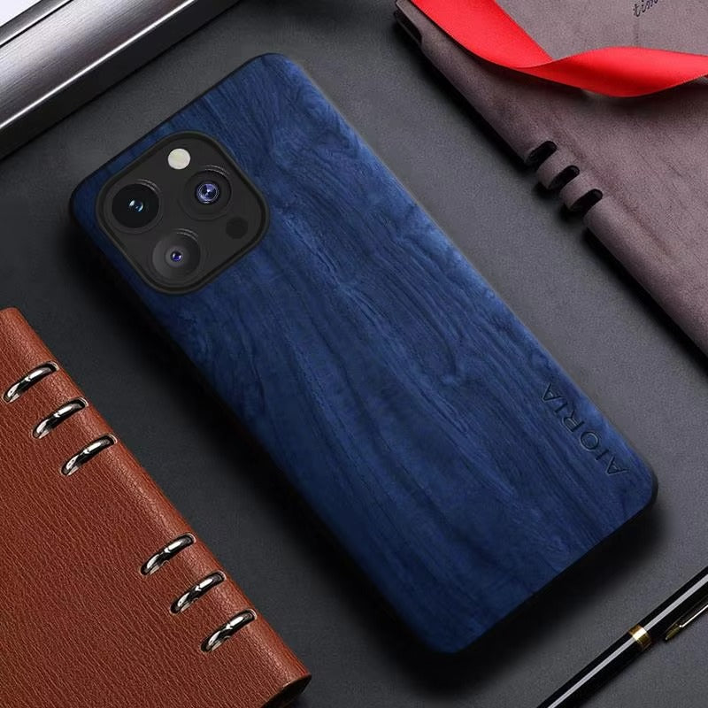 Luxury Apple iPhone Case, MagSafe Compatible, Camera Lens and Screen Protection, Ultra Thin, Shockproof, Magnetic, Full All Around Protection, Bamboo Leather Cover