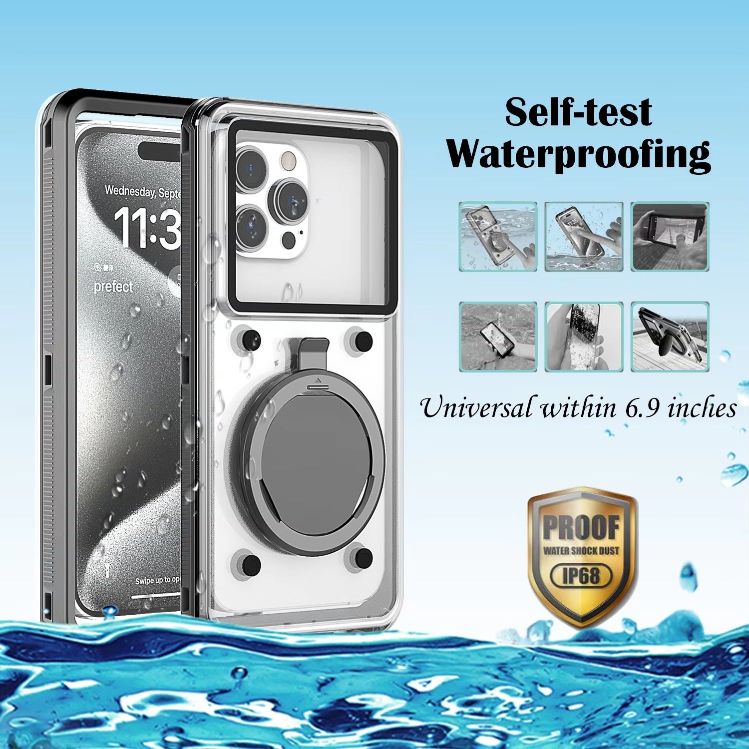 Premium Apple iPhone Case MagSafe Compatible, Camera Lens & Screen Protection, Ultra Thin Shockproof Magnetic Full All Around Protection Cover with IP68 Universal Waterproof Design