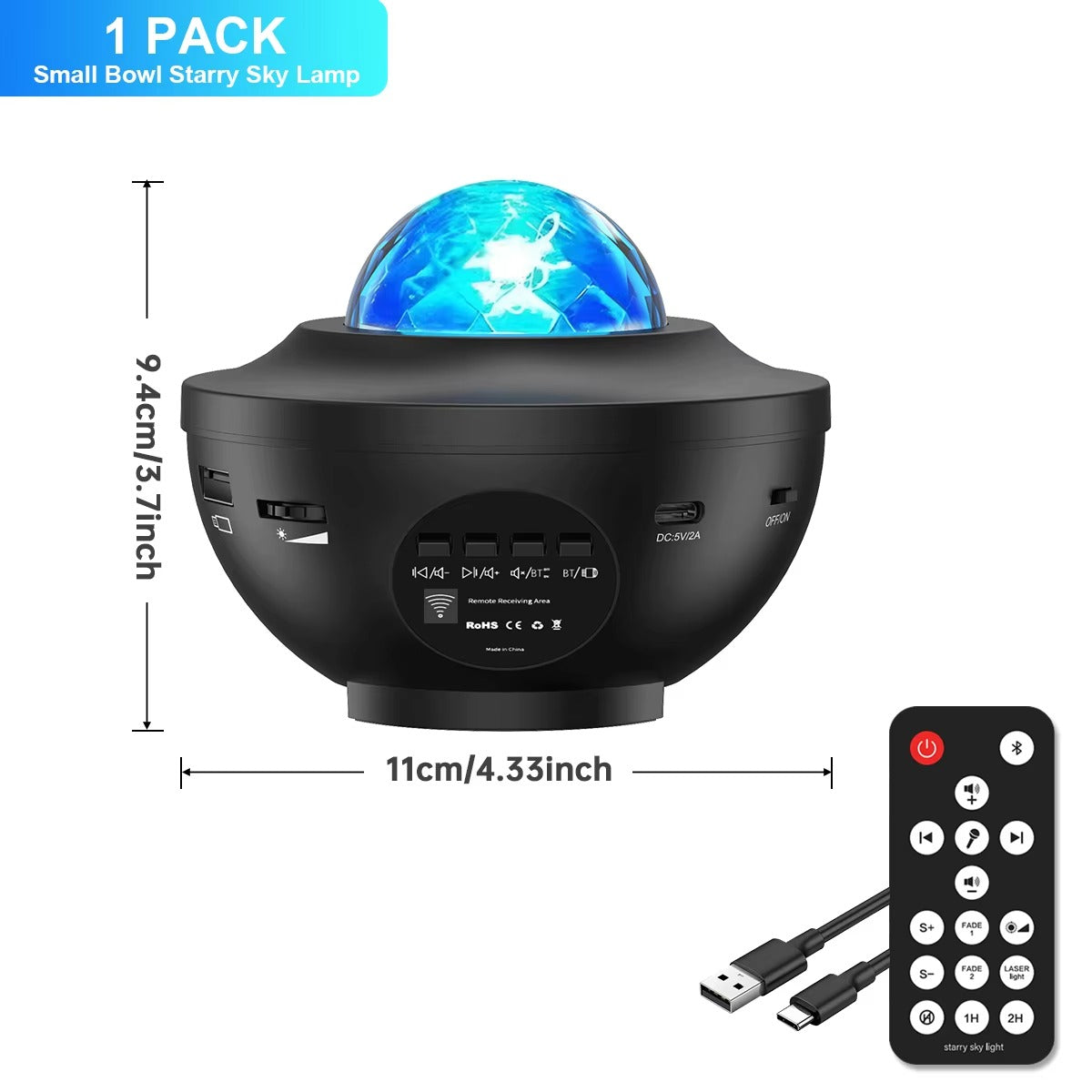 Premium Galaxy Star Projector with Ocean Wave Light, Bluetooth Music Speaker Night Lamp for Bedroom Decor, Party Ambience, 