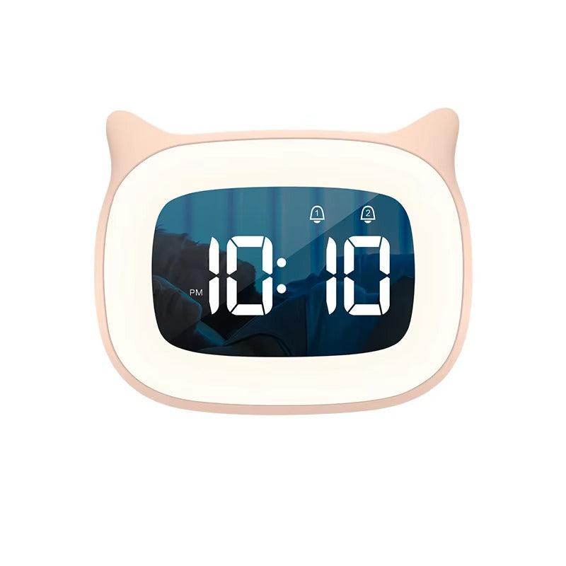 Premium Rechargeable LED Alarm Clock for iPhone Users – Touch Control Night Light,  Always-On Display, 12/24H Music Desk Clock