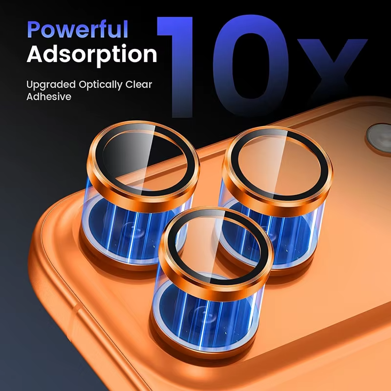 Premium Metal Camera Lens Protector – Tempered Glass Lens Cover Ring with Scratch Resistance, Shock Protection, Anti-Dust Coating and Precision Camera Protection