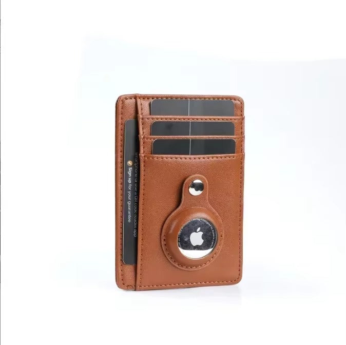 Premium Leather Airtag Wallet – Slim Anti-Lost Card Holder with GPS Tracker Slot, RFID Blocking, Scratch-Resistant Case for Men & Women