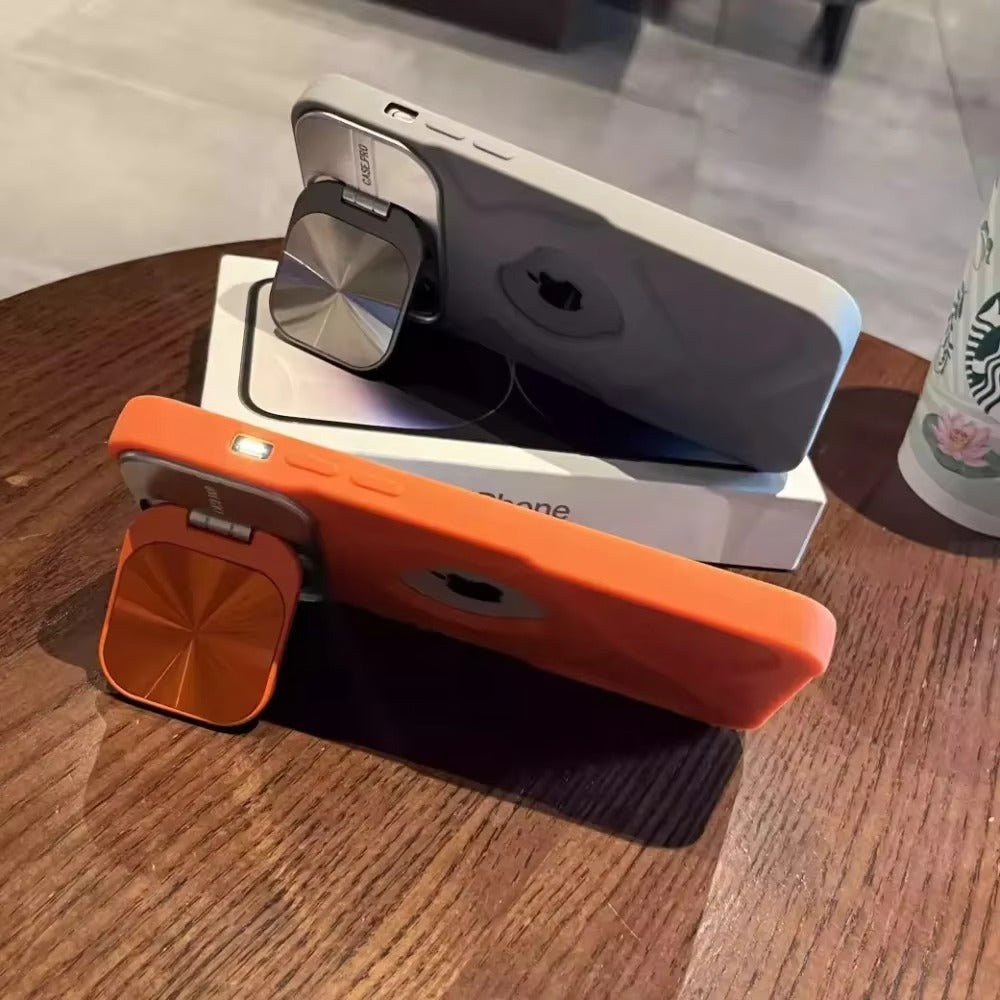 Luxury Apple iPhone Case  Ultra Thin Shockproof Magnetic Full All Around Protection Cover with Matte Bracket & Logo Window