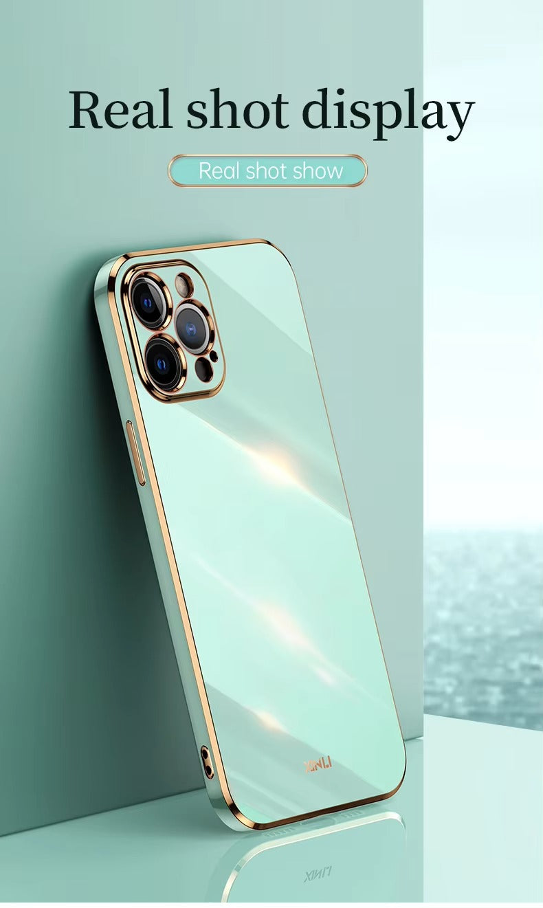 Luxury Apple iPhone Case MagSafe Compatible, Camera Lens & Screen Protection, Ultra Thin Shockproof Magnetic Full All Around Protection Cover with Solid Color Plating Silicone