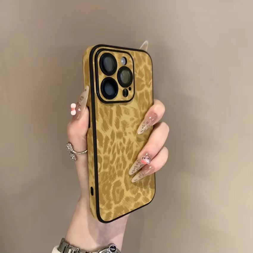 Luxury Apple iPhone Case MagSafe Compatible, Camera Lens & Screen Protection, Ultra Thin Shockproof Magnetic Full All Around Protection Cover with Wrist Strap & Leopard Design