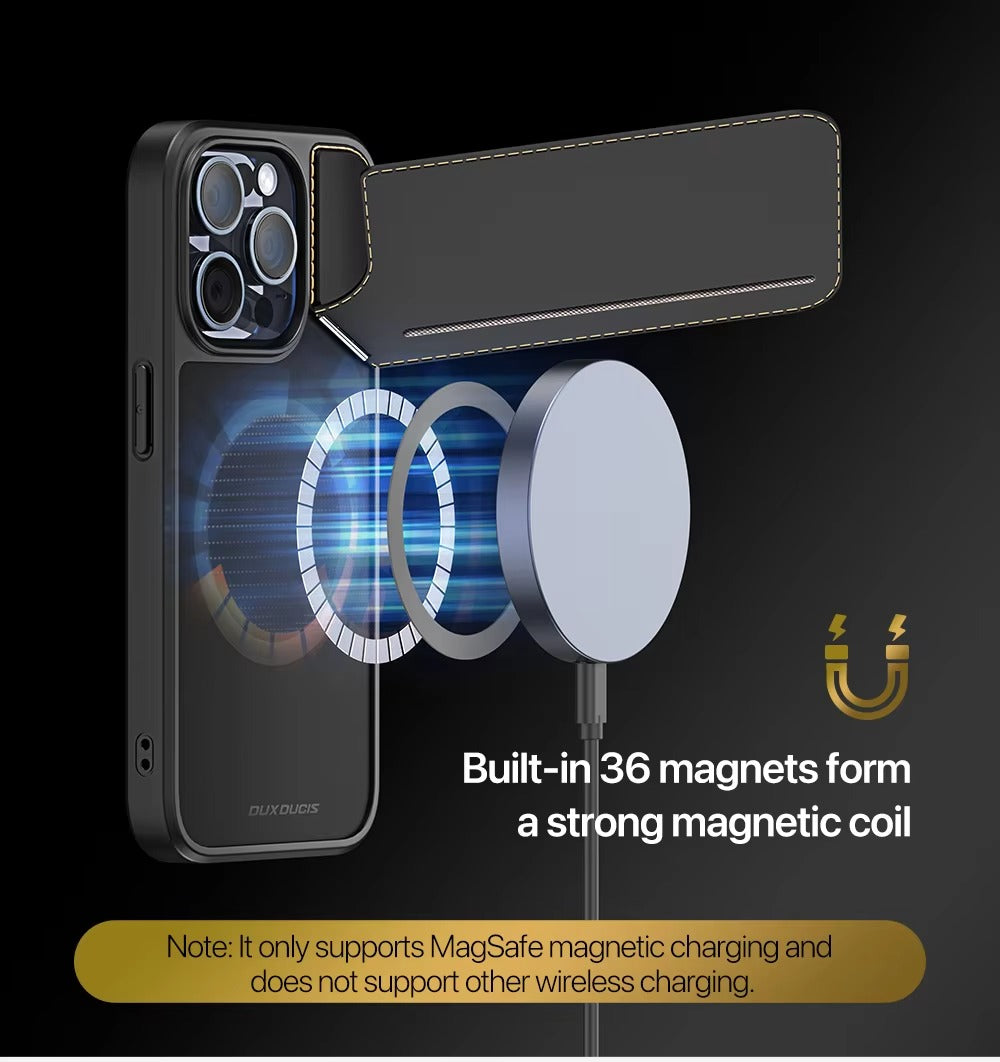 Luxury Apple iPhone Case, MagSafe Compatible, Camera Lens and Screen Protection, Ultra Thin, Shockproof, Magnetic, Full All Around Protection, PU Leather Wallet Cover