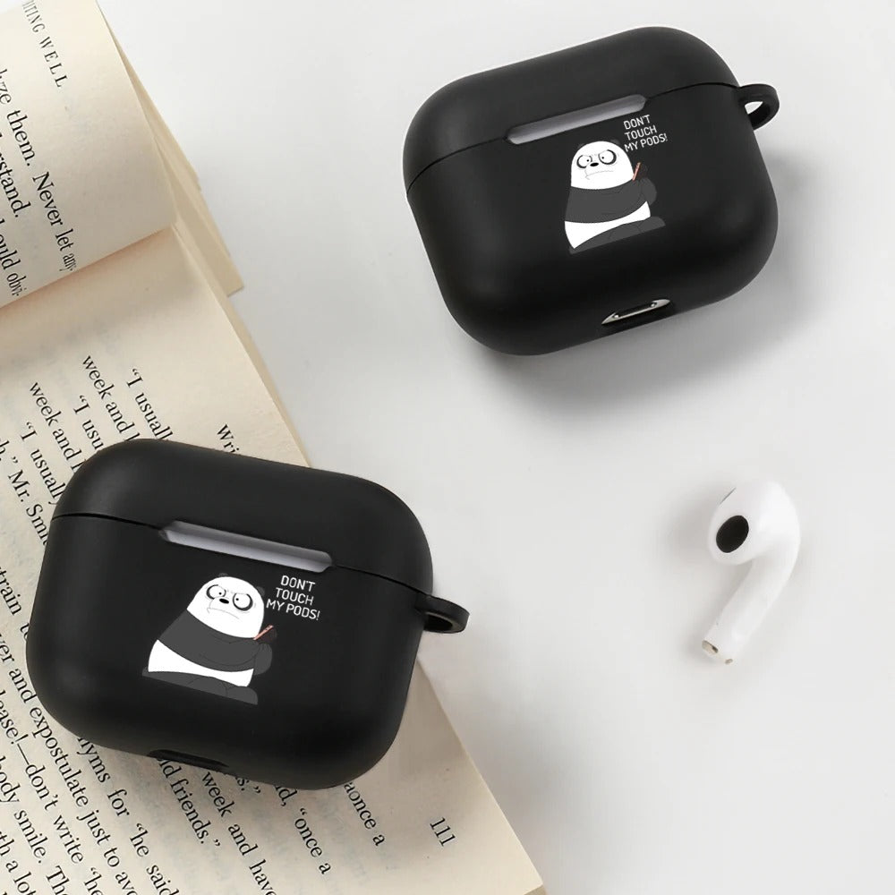 Premium Cute Cartoon Silicone AirPods Case Cover – A, B, C Letters & Fun Designs like Cat, Hearts, Angry Panda, Music Notes, for AirPods Pro 2, Pro, 3, 1/2
