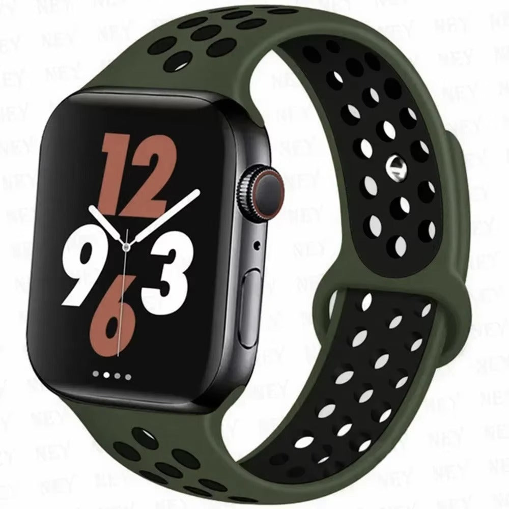 Colorful Silicone Sport Watch Band – Soft Replacement Strap with Stainless Steel Buckle, Compatible with 38mm to 49mm Smartwatches