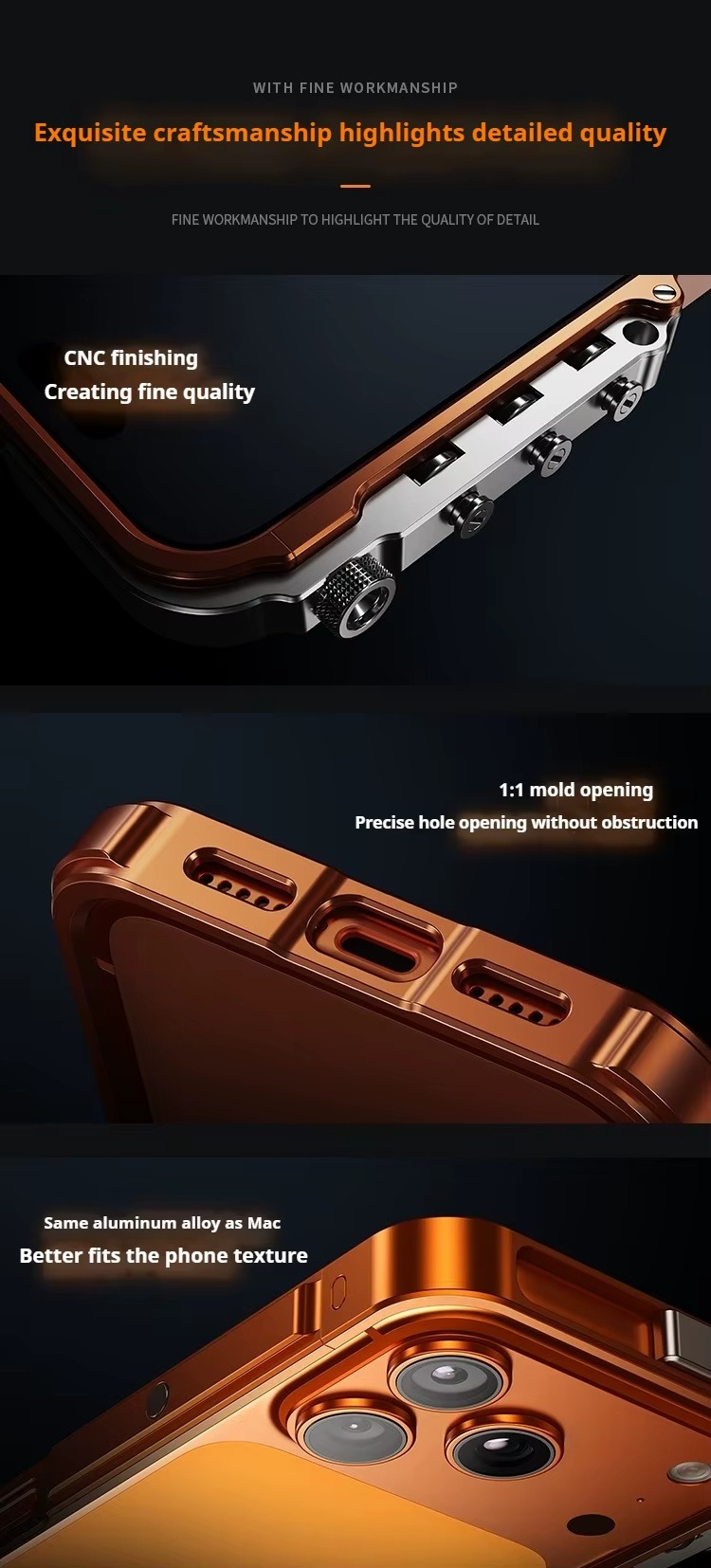 Premium Aluminum Alloy Bumper iPhone Case – MagSafe Compatible Magnetic Cover with Shockproof Frame, Heat Dissipation Design and Camera Protection