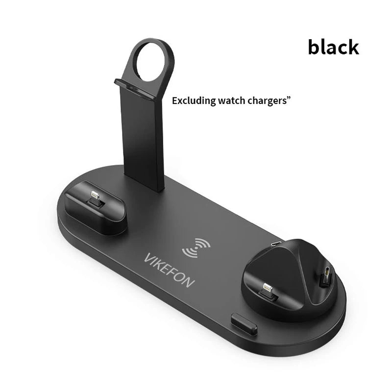 Premium 7-in-1 Wireless Charging Station for Apple iPhone, iOS & Android – Fast 30W Qi Charger Dock with USB-C, AirPods & Apple Watch Support, Multiple Device Charging, Overcharge Protection, Smart Charging Indicator