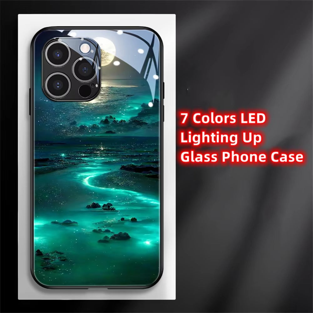 Premium Apple iPhone Case, MagSafe Compatible, Camera Lens and Screen Protection, Ultra Thin, Shockproof, Magnetic, Full All Around Protection, Galaxy LED Glass Cover