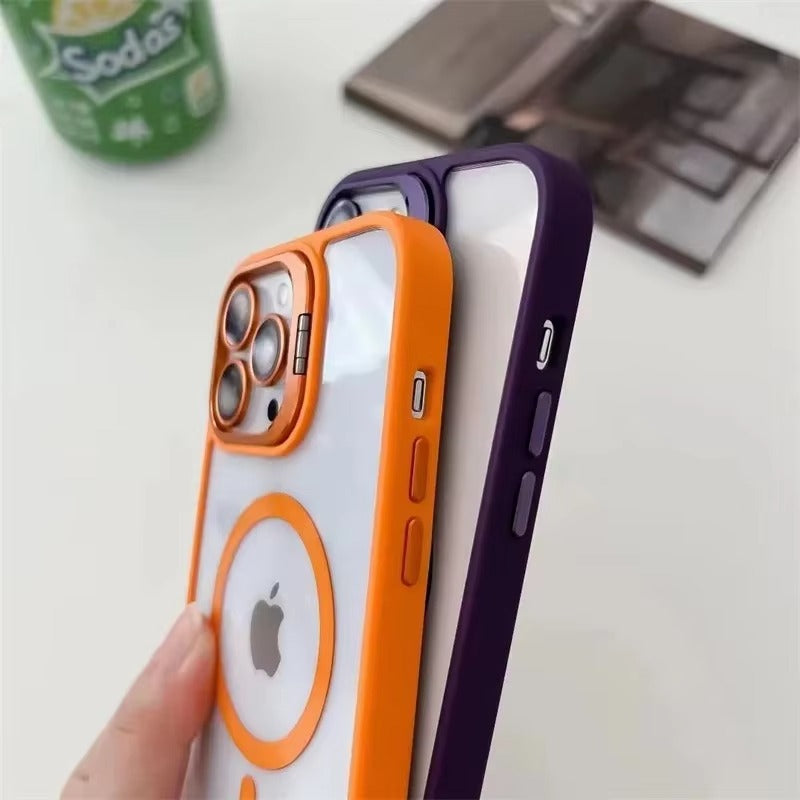 Premium Apple iPhone Case MagSafe Compatible, Camera Lens & Screen Protection, Cover with Hard Shell & Stand Bracket