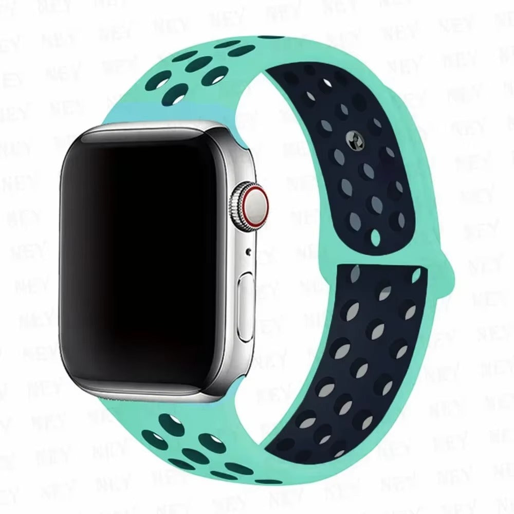 Colorful Silicone Sport Watch Band – Soft Replacement Strap with Stainless Steel Buckle, Compatible with 38mm to 49mm Smartwatches