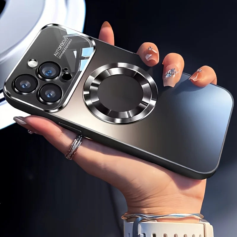 Luxury Glass MagSafe iPhone Case - Magnetic Wireless Charging, Camera Lens Protection, Shockproof Design | Case for iPhone