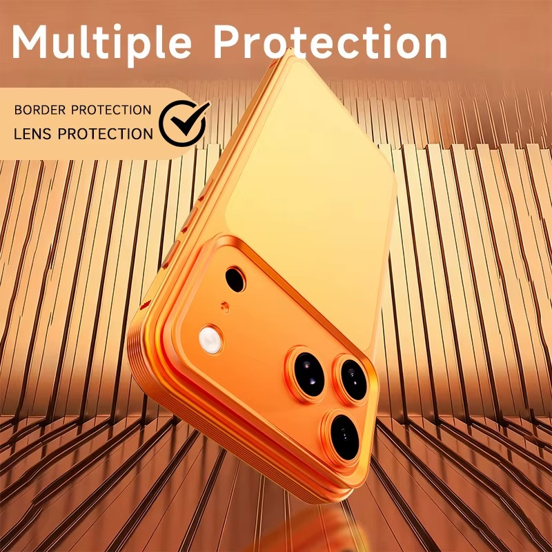 Premium Metal Frame iPhone Case – MagSafe Compatible Protective Cover with Heat Dissipation Design, Anti-Slip Grip and Raised Camera Lens Protector