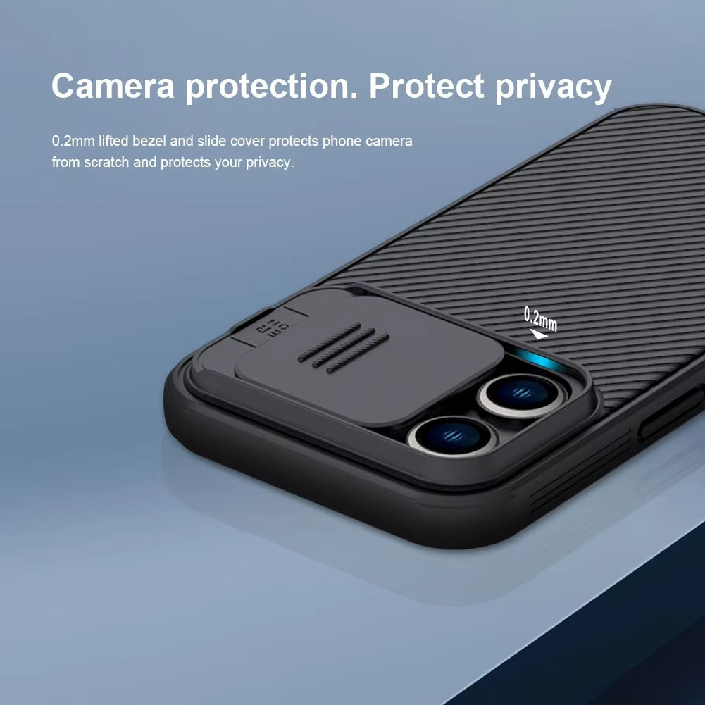 Premium Apple iPhone Case  Ultra Thin Shockproof Magnetic Full All Around Protection Cover with Slide Camera Stand Bracket