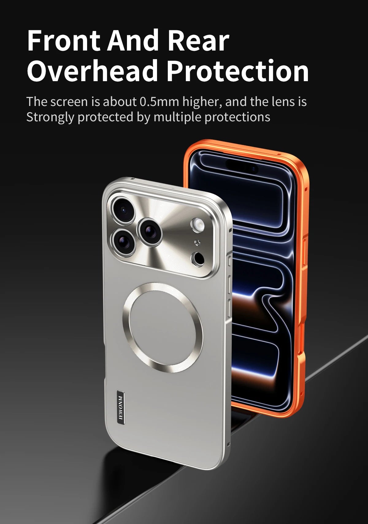 Premium iPhone Case MagSafe Compatible Magnetic Shockproof Cover with Camera Lens Protection Ultra Thin Full Protection Aluminum Frame Frosted Matte Back