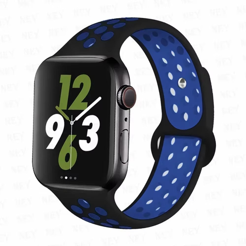 Colorful Silicone Sport Watch Band – Soft Replacement Strap with Stainless Steel Buckle, Compatible with 38mm to 49mm Smartwatches