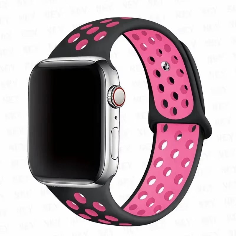 Colorful Silicone Sport Watch Band – Soft Replacement Strap with Stainless Steel Buckle, Compatible with 38mm to 49mm Smartwatches