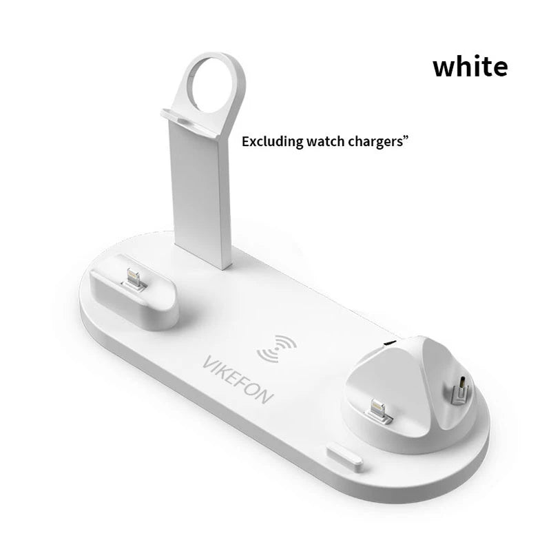 Premium 7-in-1 Wireless Charging Station for Apple iPhone, iOS & Android – Fast 30W Qi Charger Dock with USB-C, AirPods & Apple Watch Support, Multiple Device Charging, Overcharge Protection, Smart Charging Indicator
