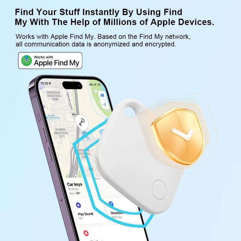 High Quality Bluetooth Smart Tracker – Mini GPS Tag with Keychain Ring, Anti-Lost Finder for Keys Works with iOS Devices