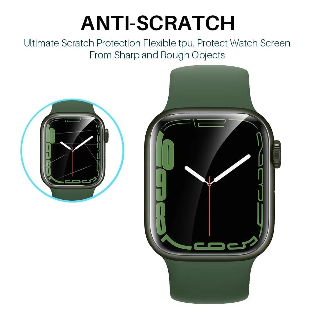 Ultra-Thin Hydrogel Screen Protector for Apple Watch – Edge-to-Edge Flexible Film, Anti-Scratch, Bubble-Free, HD Clarity, Water & Dust Resistant, Not Glass