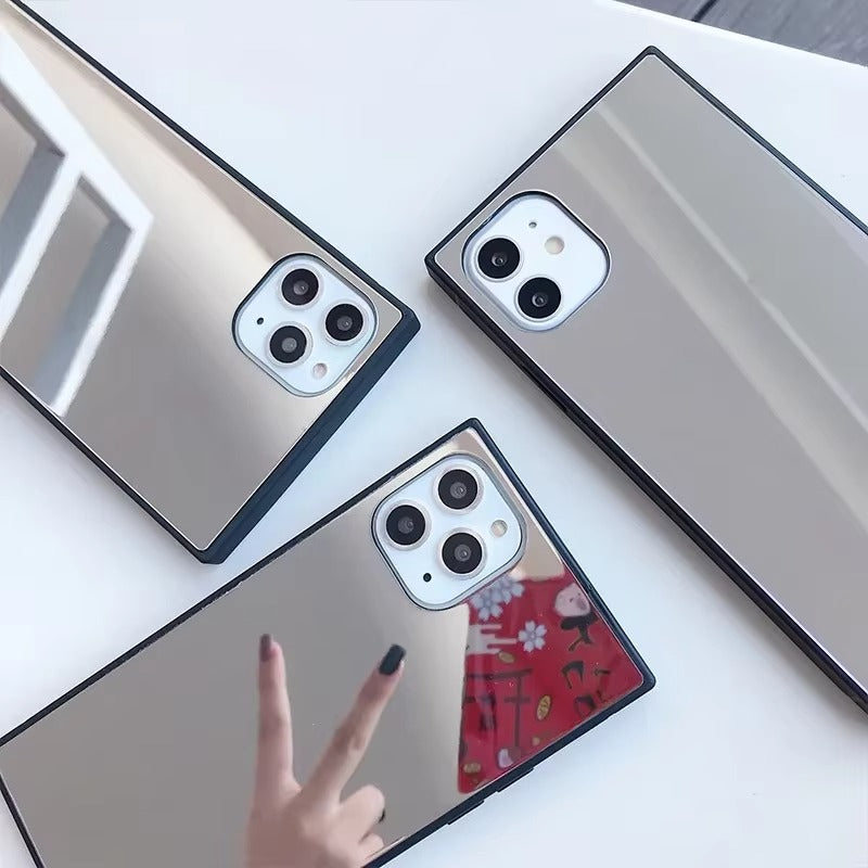Luxury Apple iPhone Case, MagSafe Compatible, Camera Lens and Screen Protection, Ultra Thin, Shockproof, Magnetic, Full All Around Protection, Square Mirror Bumper Cover