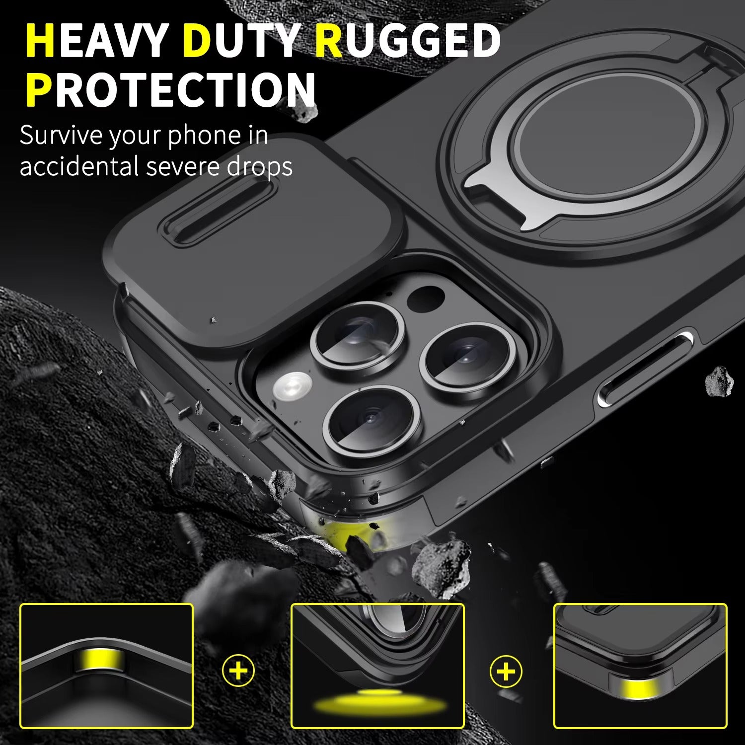 Robust Apple iPhone Case, Camera Protection, Screen Protection, Ultra Thin, Shockproof, Magnetic, Full All Around Protection