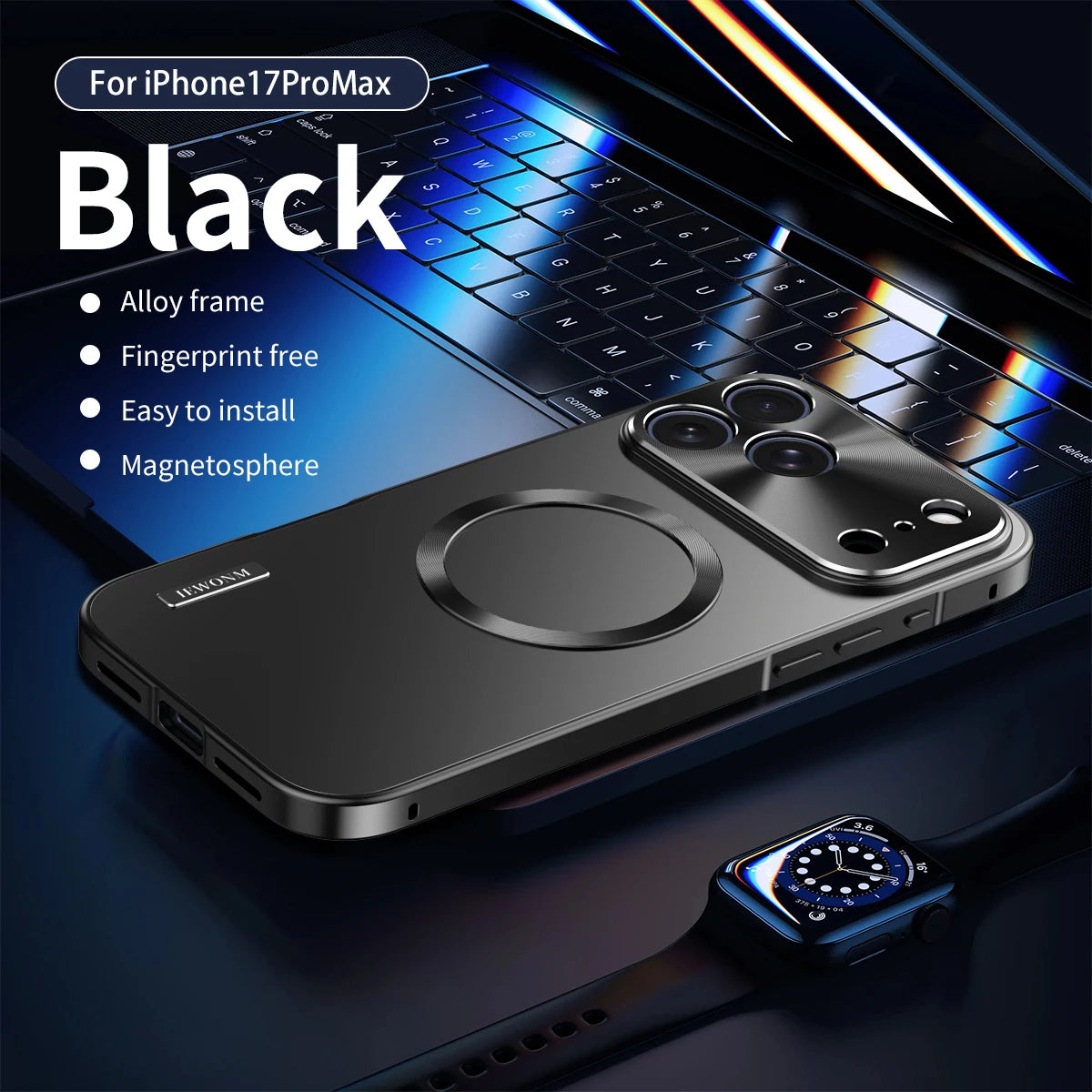 Premium iPhone Case MagSafe Compatible Magnetic Shockproof Cover with Camera Lens Protection Ultra Thin Full Protection Aluminum Frame Frosted Matte Back