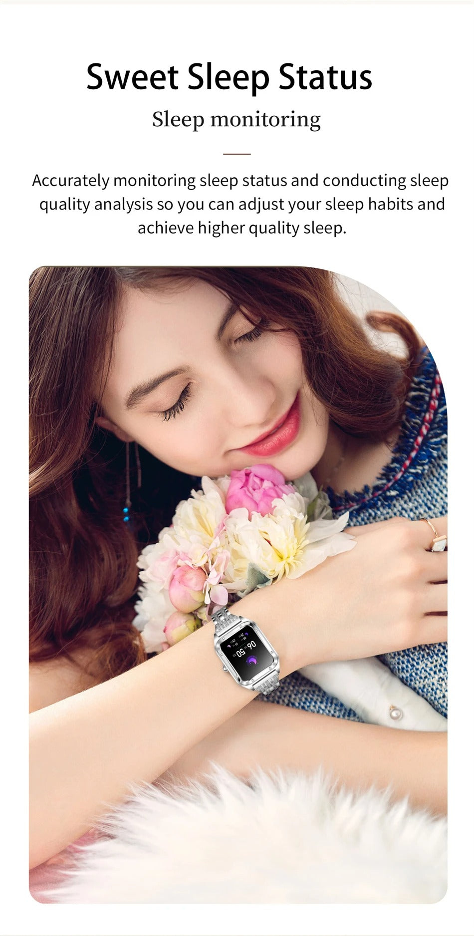 Luxury Women’s Smartwatch for iPhone – Bluetooth Call Fitness Tracker with Blood Pressure Monitor, Waterproof Sport Mode