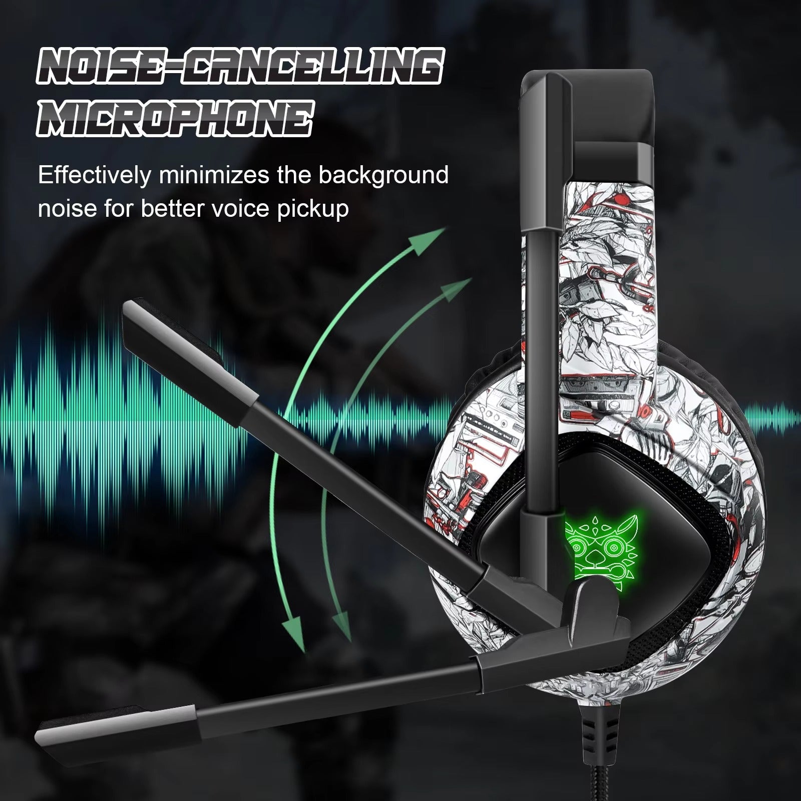 High Quality, Wired Gaming Headset with Microphone Stereo Over-Ear  with Clear Sound for Apple Devices and Gaming Consoles