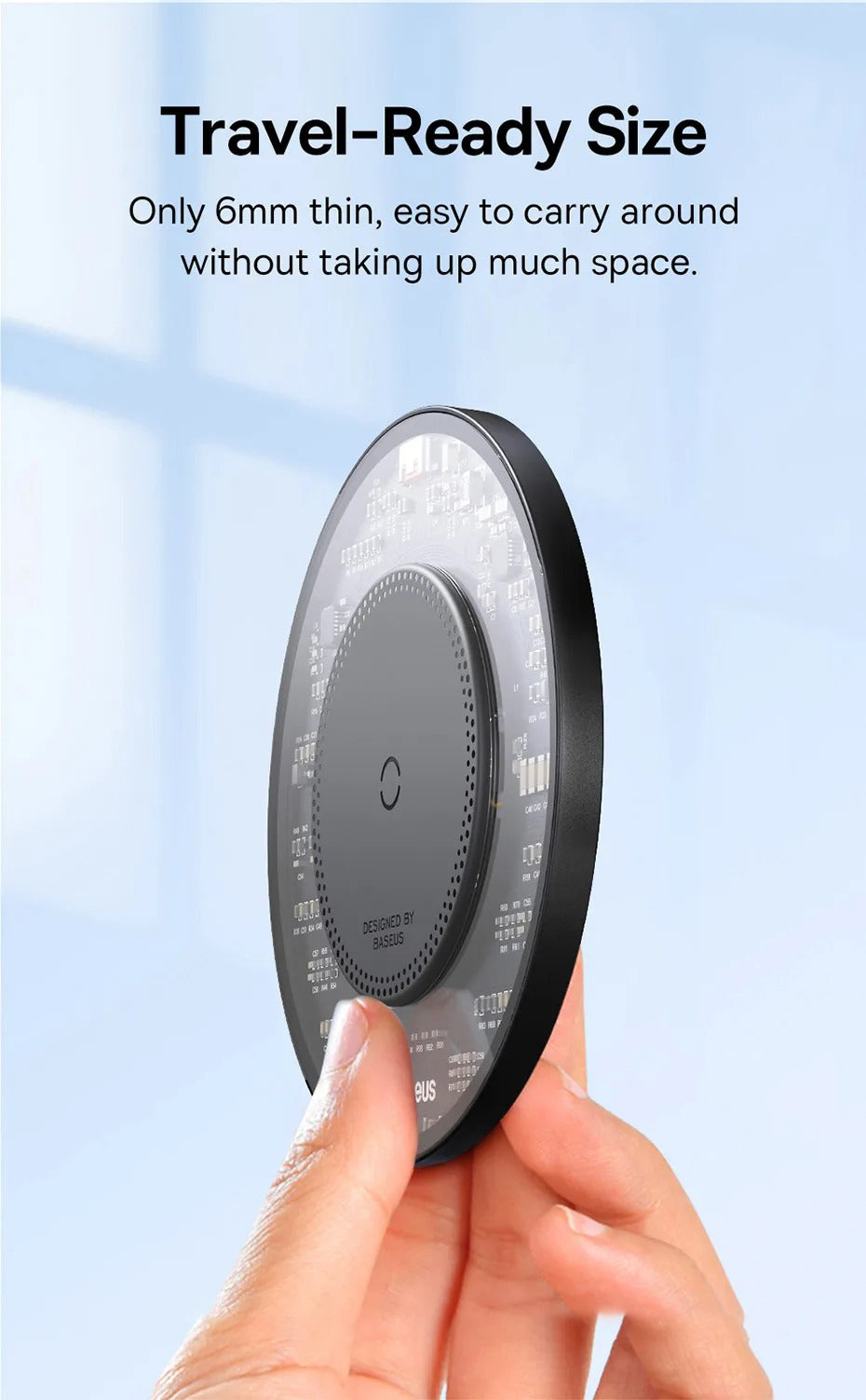 Premium 15W Wireless Charger Pad – Fast Qi Charging for iPhone, AirPods, Samsung, Xiaomi, LG, Clear Design, Type-C Cable, Charging Indicator