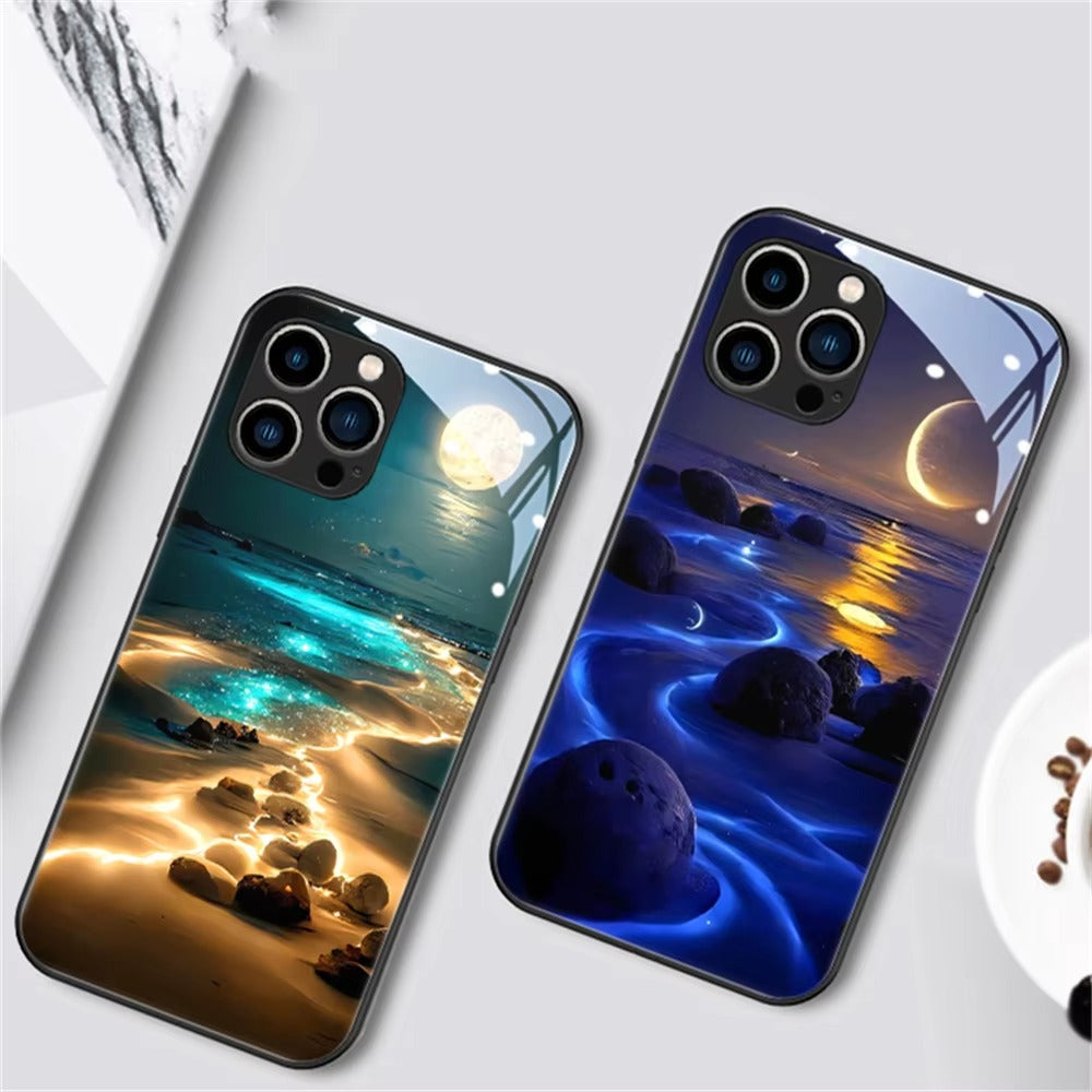 Premium Apple iPhone Case, MagSafe Compatible, Camera Lens and Screen Protection, Ultra Thin, Shockproof, Magnetic, Full All Around Protection, LED Mount Fuji Glass Cover