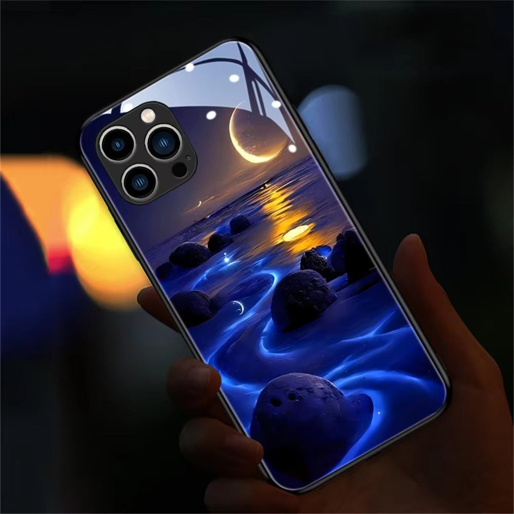 Premium Apple iPhone Case, MagSafe Compatible, Camera Lens and Screen Protection, Ultra Thin, Shockproof, Magnetic, Full All Around Protection, LED Mount Fuji Glass Cover