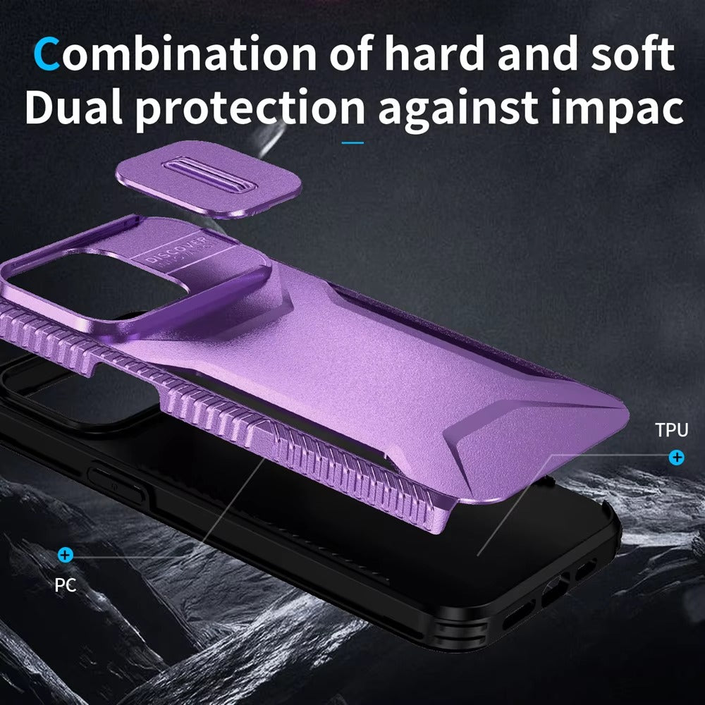Robust Apple iPhone Case MagSafe Compatible, Camera Lens & Screen Protection, Cover with Slide Lens Armor Shell