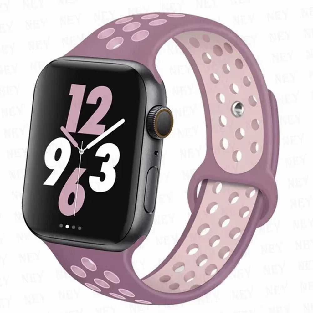 Colorful Silicone Sport Watch Band – Soft Replacement Strap with Stainless Steel Buckle, Compatible with 38mm to 49mm Smartwatches