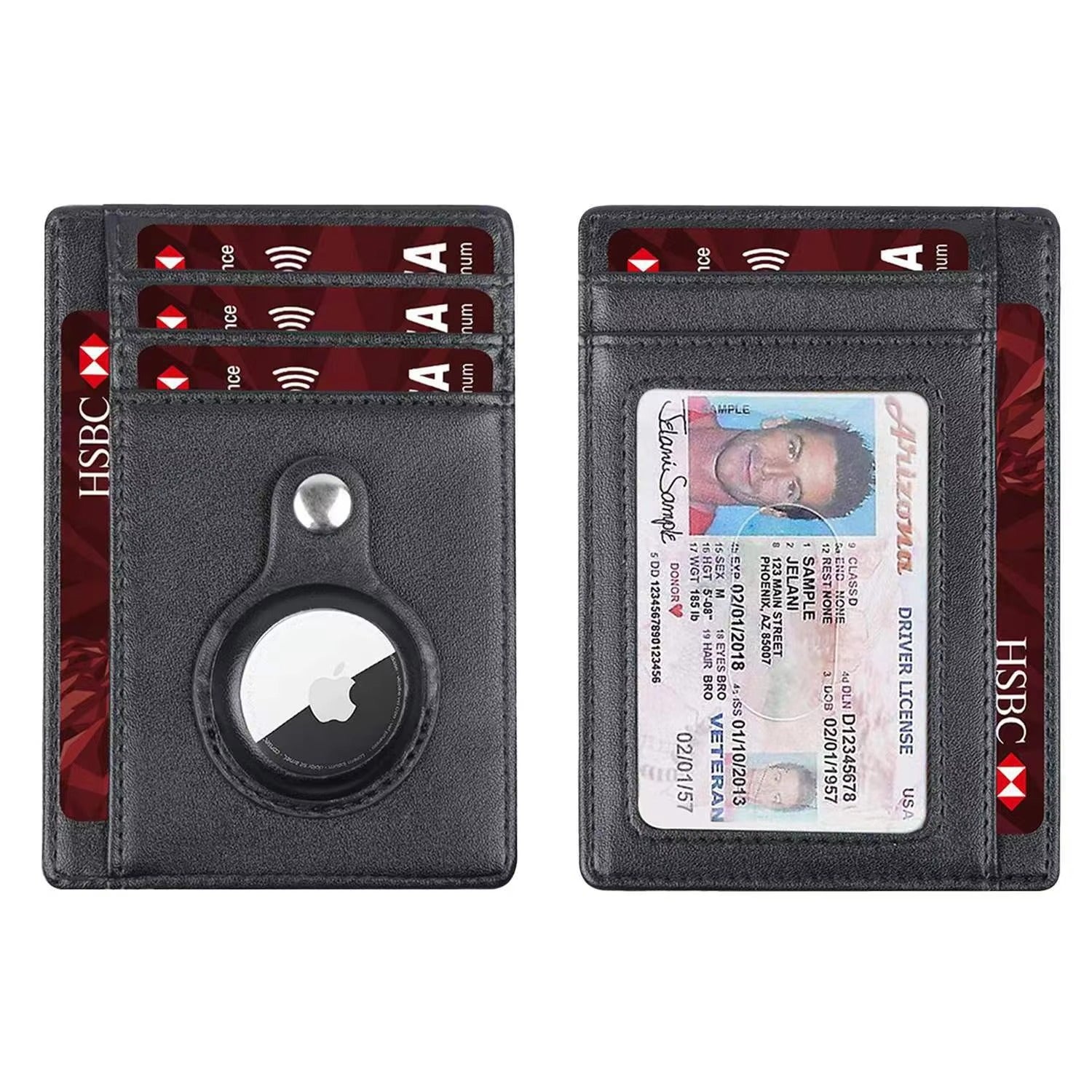 Premium Leather Airtag Wallet – Slim Anti-Lost Card Holder with GPS Tracker Slot, RFID Blocking, Scratch-Resistant Case for Men & Women