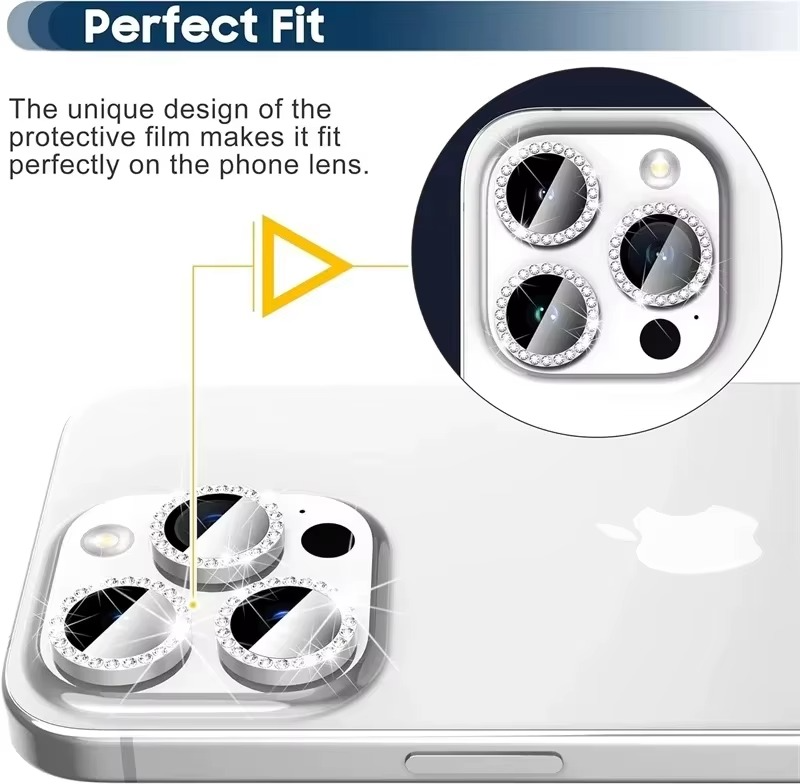 Premium Metal Camera Lens Protector – Tempered Glass Lens Cover Ring with Scratch Resistance, Shock Protection, Anti-Dust Coating and Precision Camera Protection