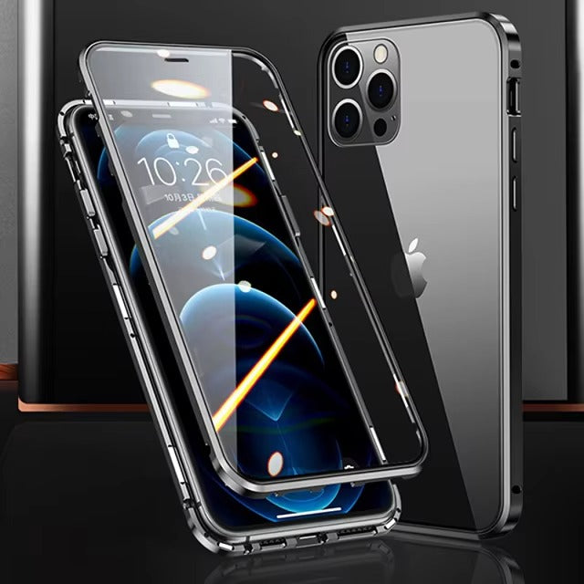 Premium Apple iPhone Case MagSafe Compatible, Camera Lens & Screen  Protection Cover with Double Glass Snap Lock