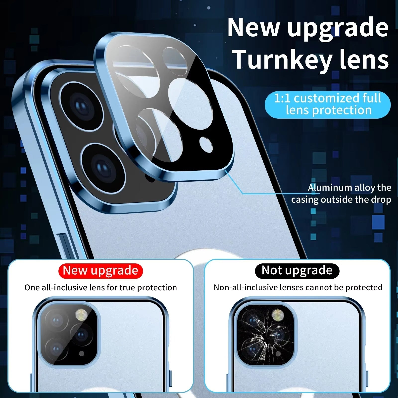 Robust Apple iPhone Case, Ultra Thin Shockproof Magnetic Full All Around Protection Cover with 360 Glass Aluminium Shield