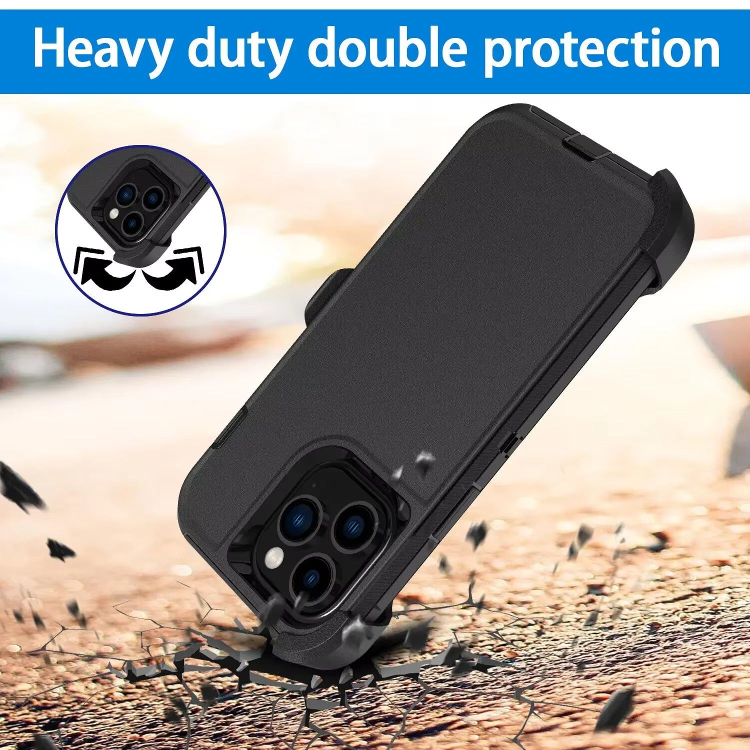 Robust Apple iPhone Case, MagSafe Compatible, Camera Lens & Screen Protection, Ultra Thin, Shockproof, Magnetic Full All Around Cover – Slide Belt Clip Holster Case with Kickstand Holder & Heavy Duty Back Protection