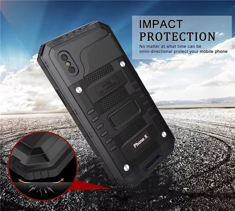 Robust Apple iPhone Case MagSafe Compatible, Camera Lens & Screen Protection, Cover with IP68 Heavy Duty Metal Armor