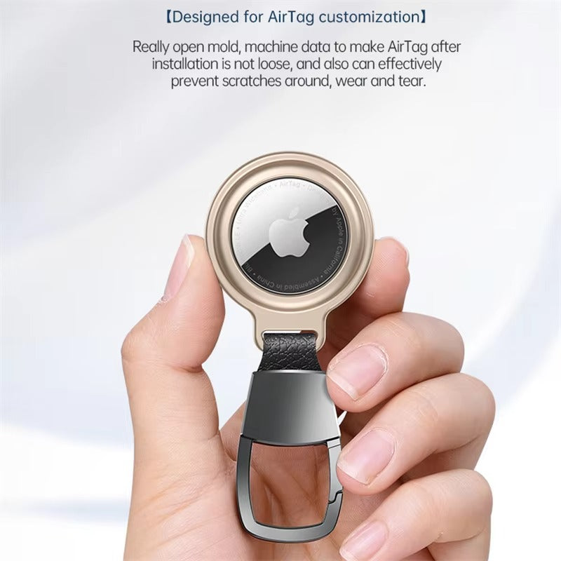 Premium Metal AirTag Case with Keychain – Magnetic Shockproof Anti-Scratch Protective Shell Cover, Durable Lightweight Aluminum Alloy Holder for Tracker