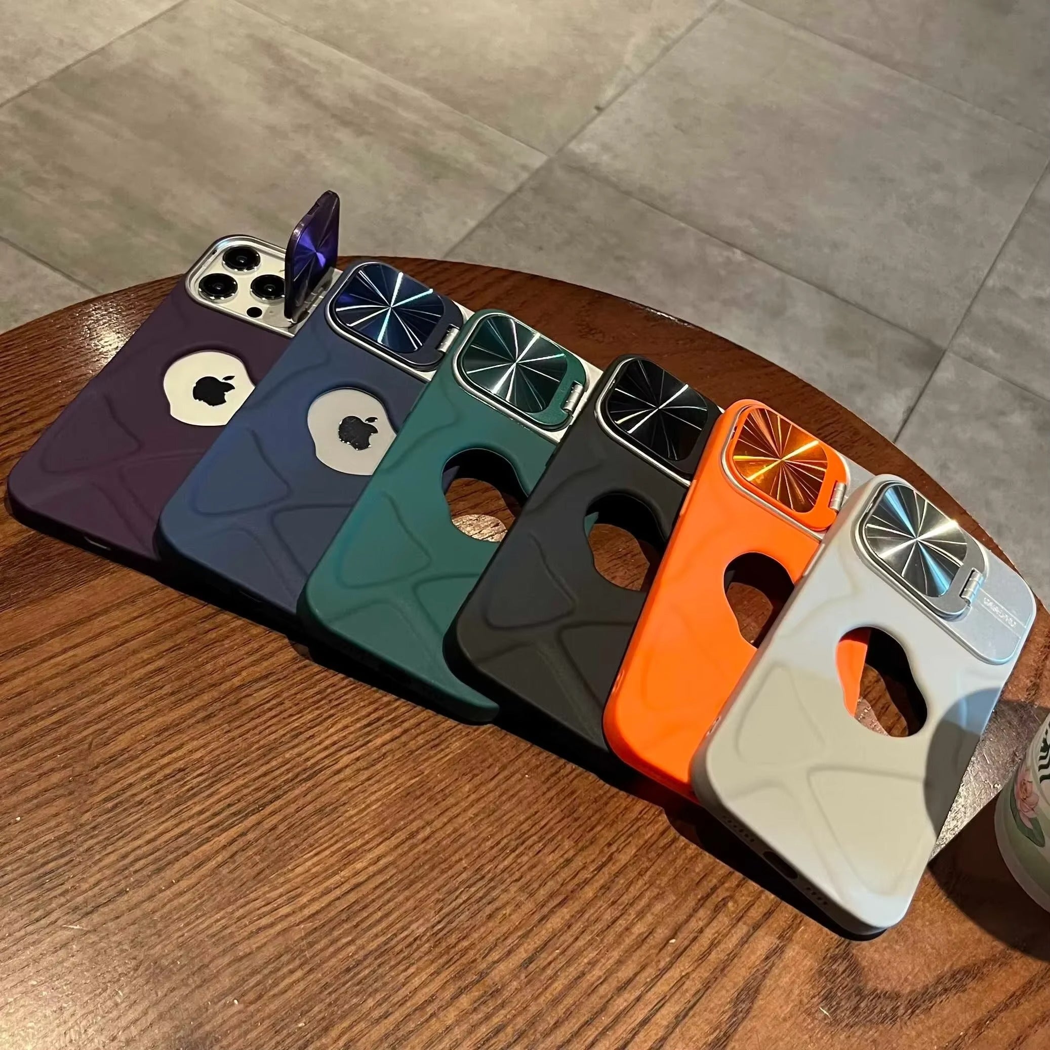 Luxury Apple iPhone Case  Ultra Thin Shockproof Magnetic Full All Around Protection Cover with Matte Bracket & Logo Window