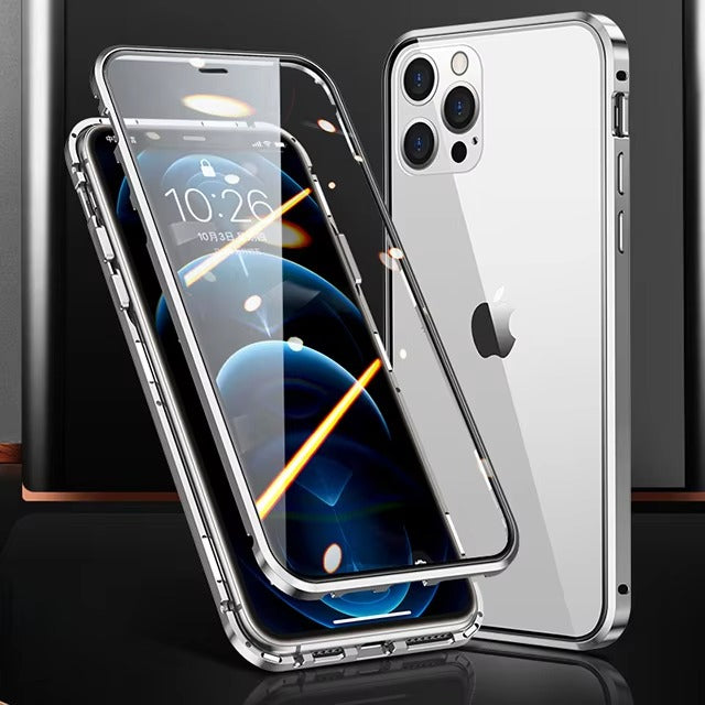 Premium Apple iPhone Case MagSafe Compatible, Camera Lens & Screen  Protection Cover with Double Glass Snap Lock