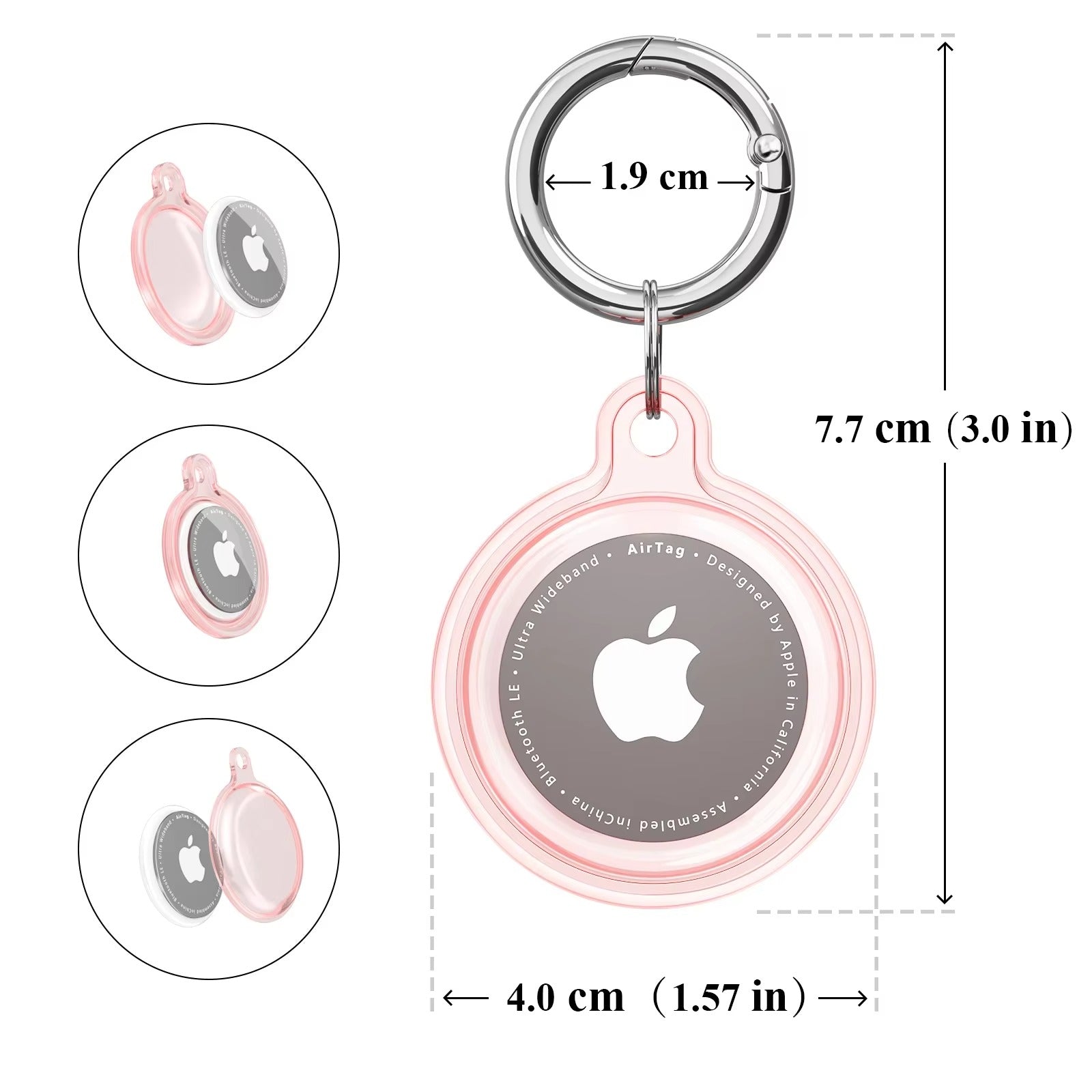 Premium Transparent Waterproof TPU AirTag Case – Full Protective Shell with Anti-Lost Keychain, Shockproof Pet Collar Tracker Cover