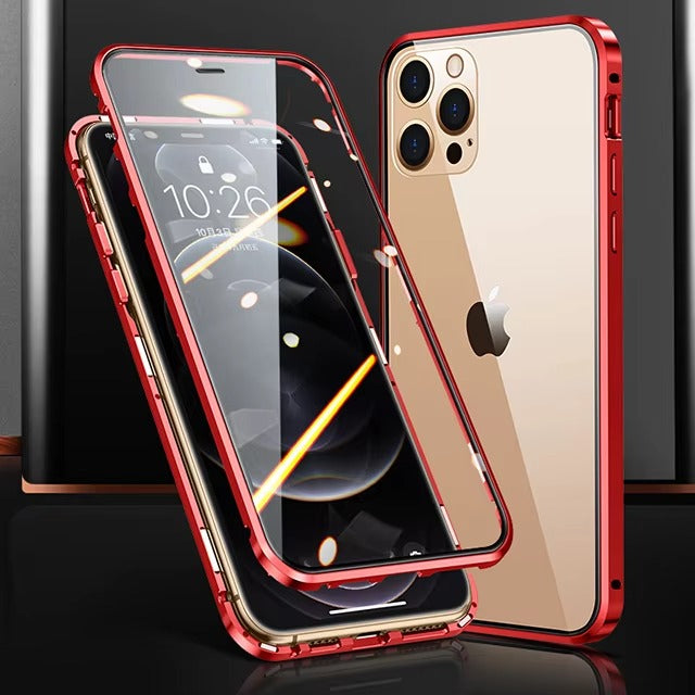 Premium Apple iPhone Case MagSafe Compatible, Camera Lens & Screen  Protection Cover with Double Glass Snap Lock
