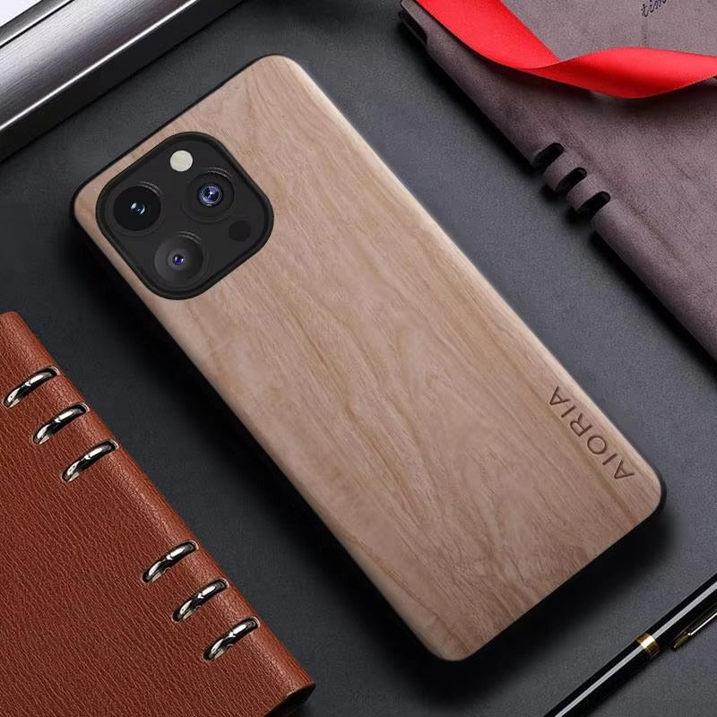 Luxury Apple iPhone Case, MagSafe Compatible, Camera Lens and Screen Protection, Ultra Thin, Shockproof, Magnetic, Full All Around Protection, Bamboo Leather Cover